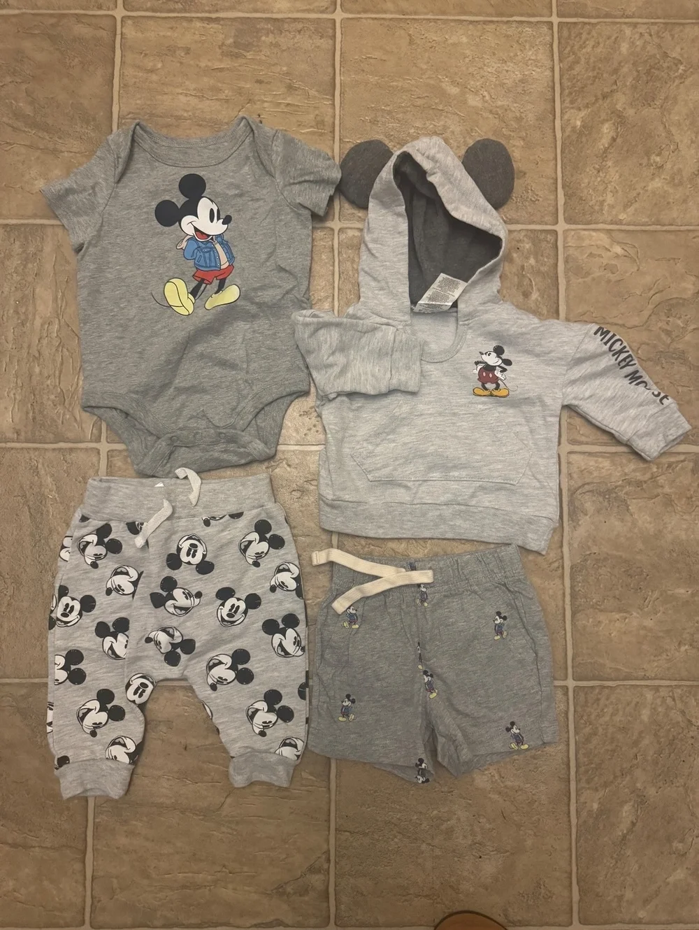 Disney Star Wars Baby Clothes Bundle 3-6M Mickey Monsters Inc 6 Pc Unisex Lot